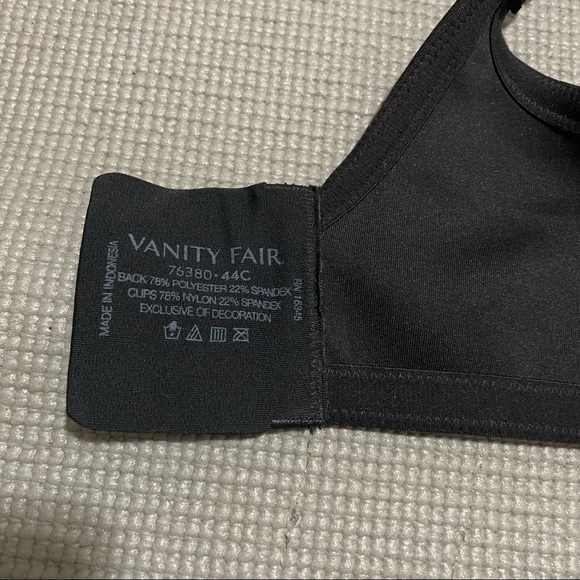 Vanity Fair Women's Full Figure Contour Bra Size 44C In Black 76380 - Picture 4 of 4